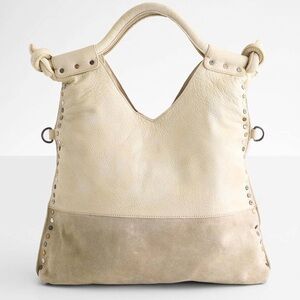 Free People Valencia Studded Leather Tote Bag Purse Convertible Boho Hippie Hobo